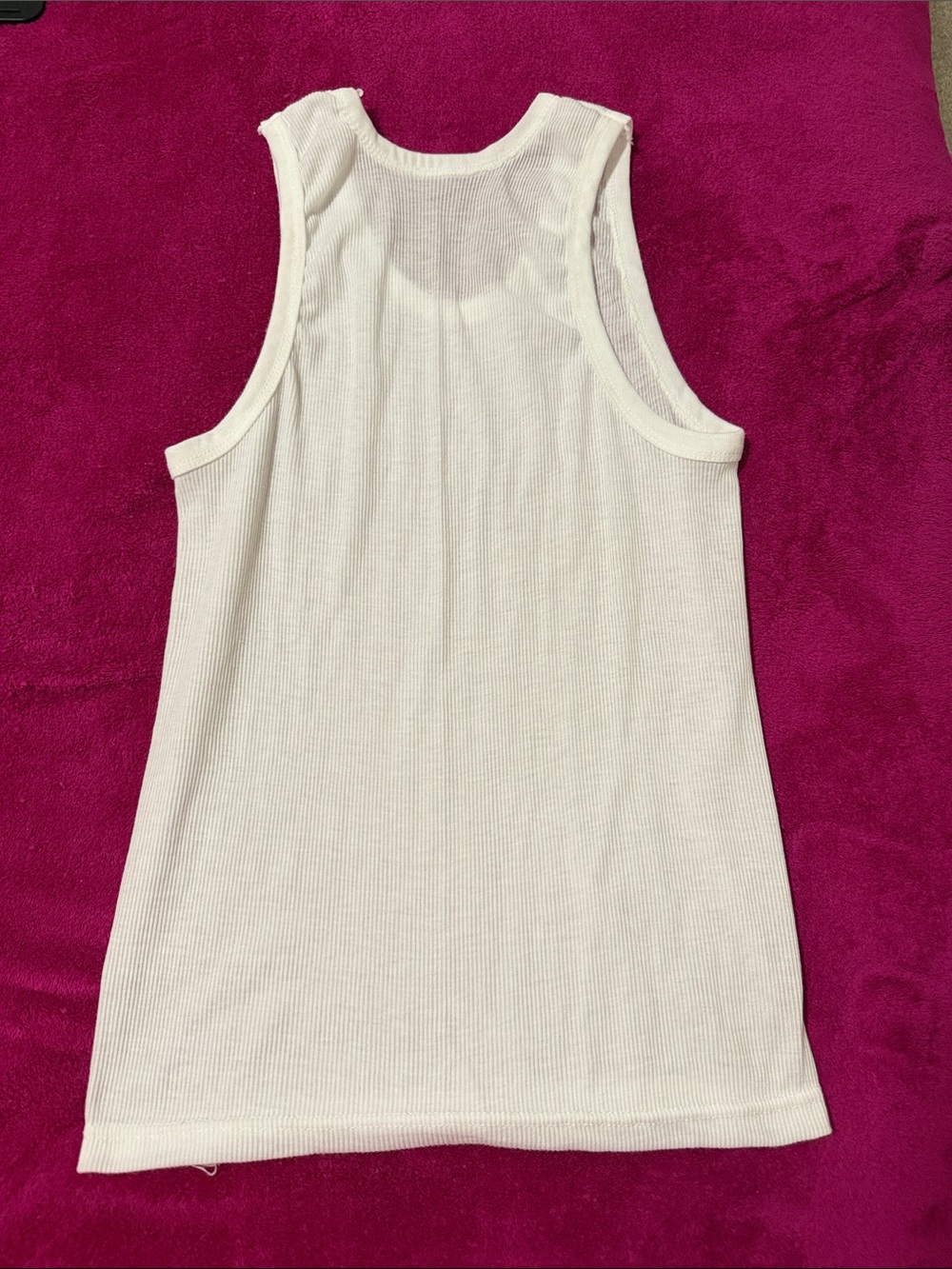 White Ribbed Tank Top - Picture 2 of 2